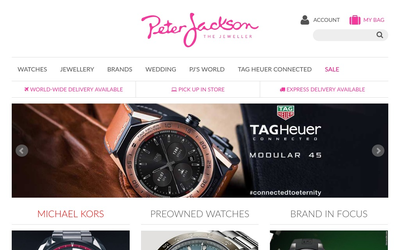 Peter Jackson The Jeweller website