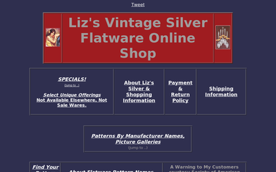 Liz's Vintage Silver Flatware Online Shop website