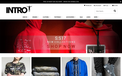 Intro Clothing website