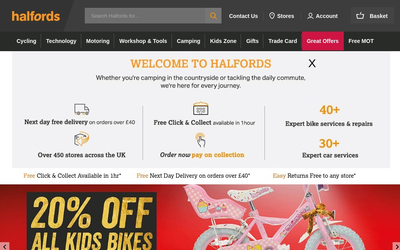Halfords website