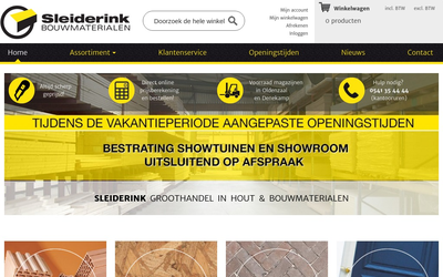 Sleiderink Bouwmaterialen website