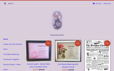Personalize Gifts website