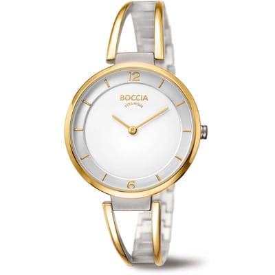 Boccia 3260-02 horloge dames - zilver en goud - titanium