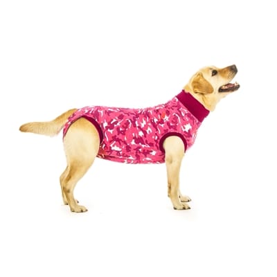 Suitical recovery suit hond roze camouflage
