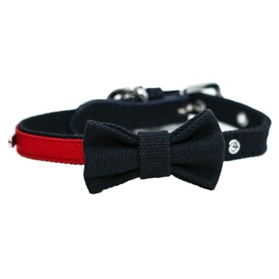 Wag walk halsband hond met strik navy rood cm 20 31