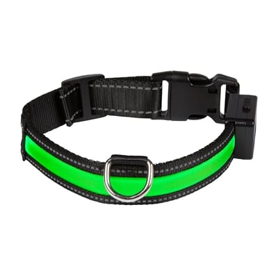 Halsband usb licht groen / zwart