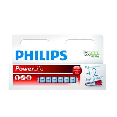 Philips Powerlife alkaline batterijen AAA 12
