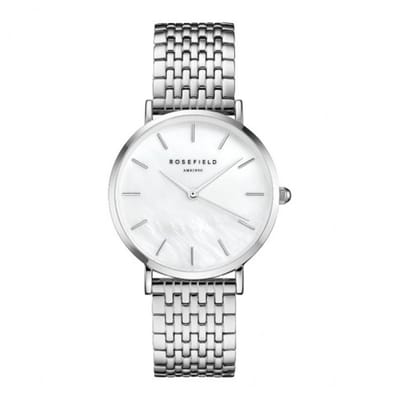 Rosefield The Upper East Side Mother of Pearl Silver Horloge