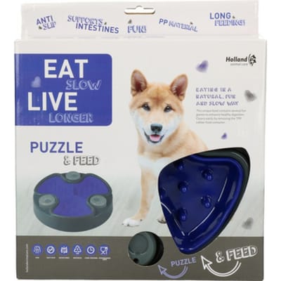 Eat Slow Live Longer Puzzle and Feed Blue