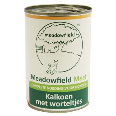 Meadowfield meat blik kalkoen worteltjes 400 gr