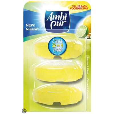 Ambi Pur Lemon Lime Navulling 3 x 55 ml Toiletblok