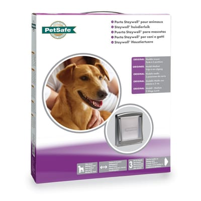 Petsafe hondenluik medium zilver/tranparant