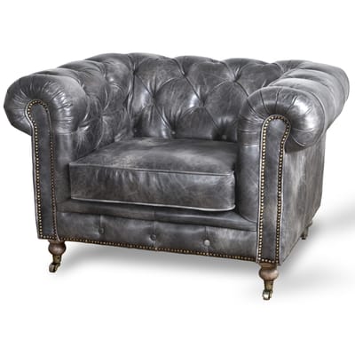 Fauteuil Chesterfield Antraciet