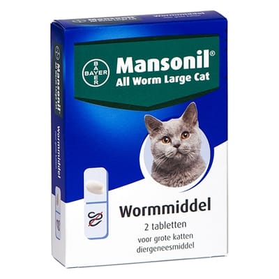Mansonil grote kat all worm tabletten