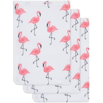 Jollein hydrofiele washandjes Flamingo