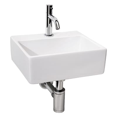 Differnz Brimo Fontein Toilet Set 330 x 285 113 mm inclusief kraan en sifon Keramiek Wit